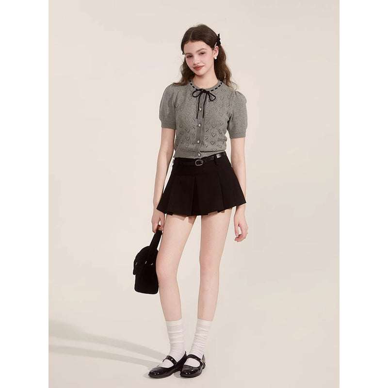 Heart Openwork Knit Top