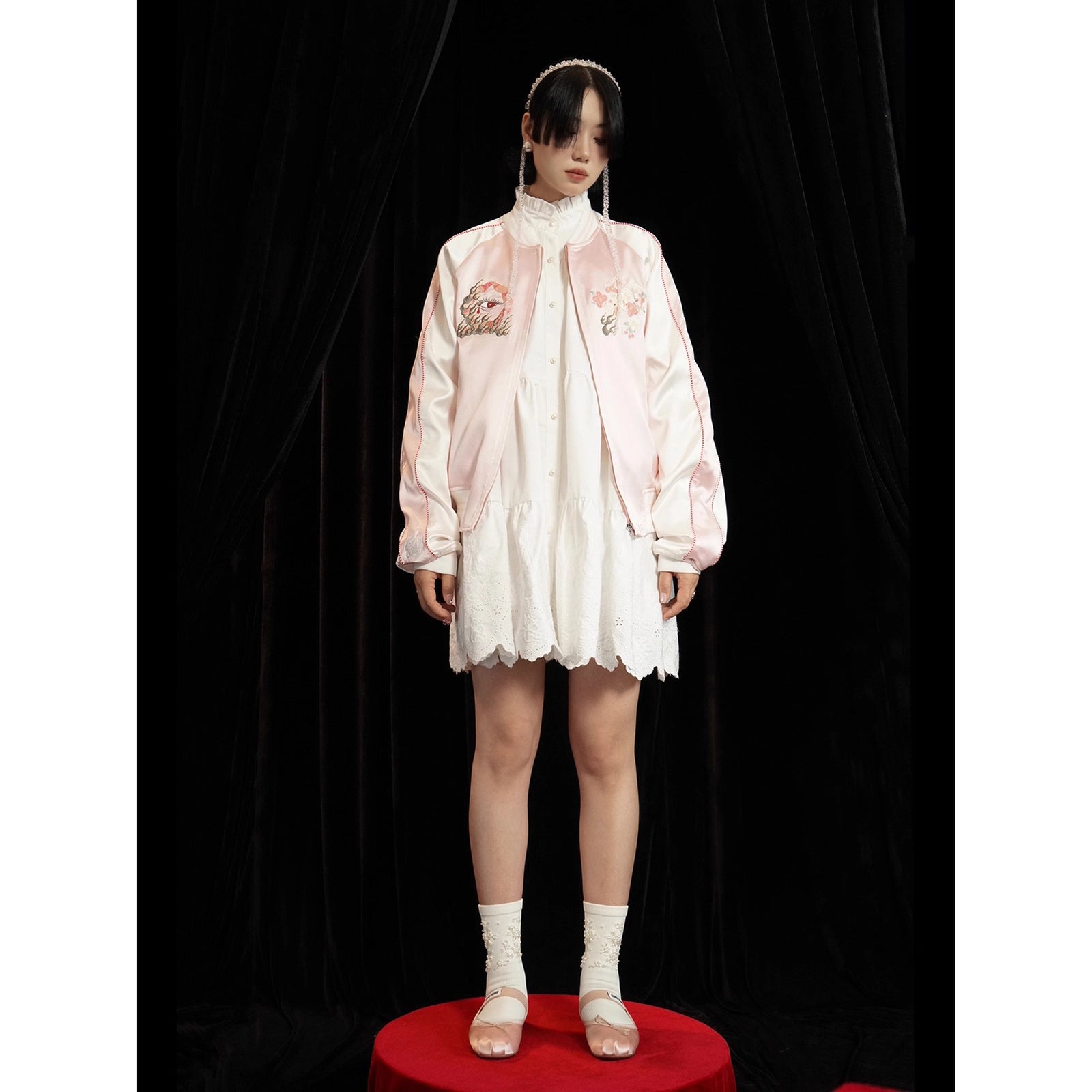 桃白白スカジャン 白蛇と桜の刺繍スカジャン – ManusMachina
