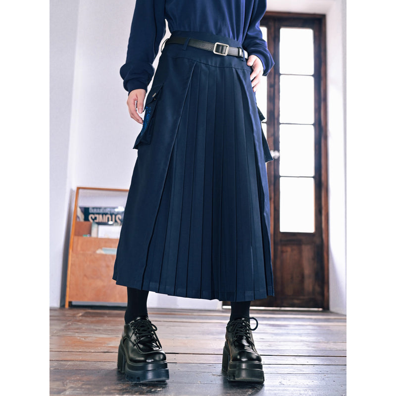 海月の刺繍ワークプリーツスカート