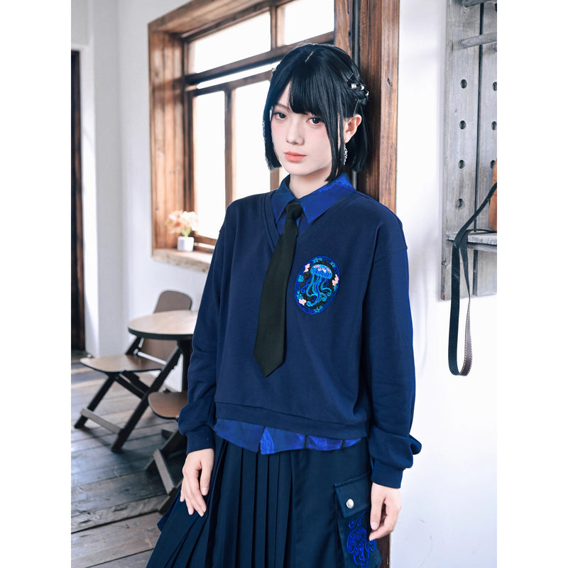 漆黒の夜空色ネクタイ