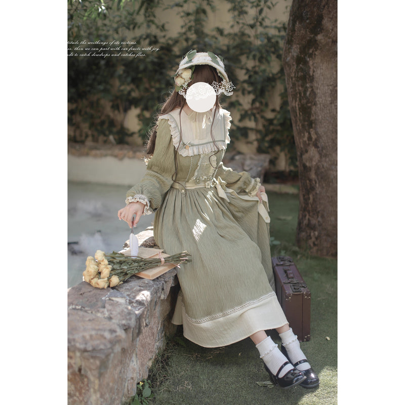 庭園の令嬢の刺繍クラシカルワンピース