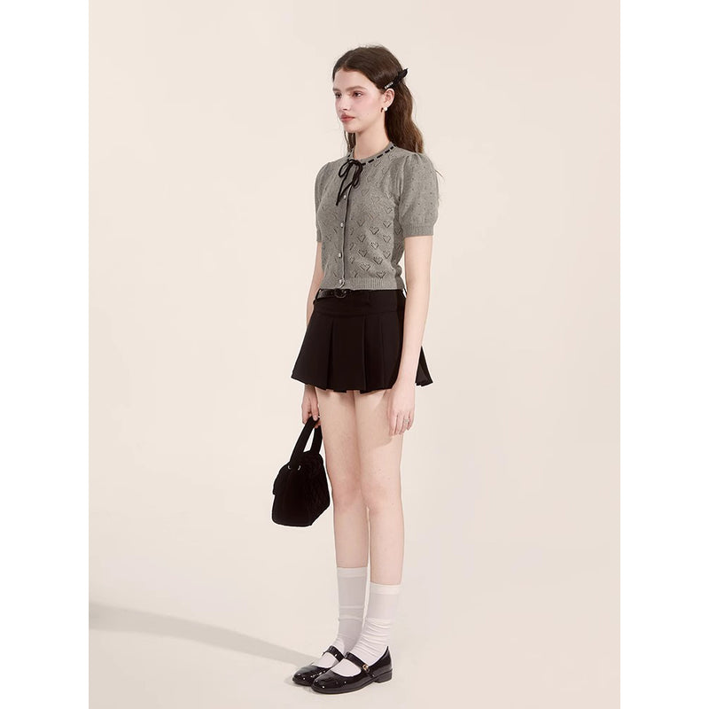 Heart Openwork Knit Top