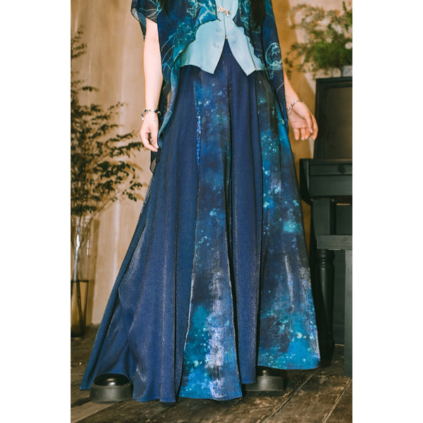 深藍の星雲ロングスカート