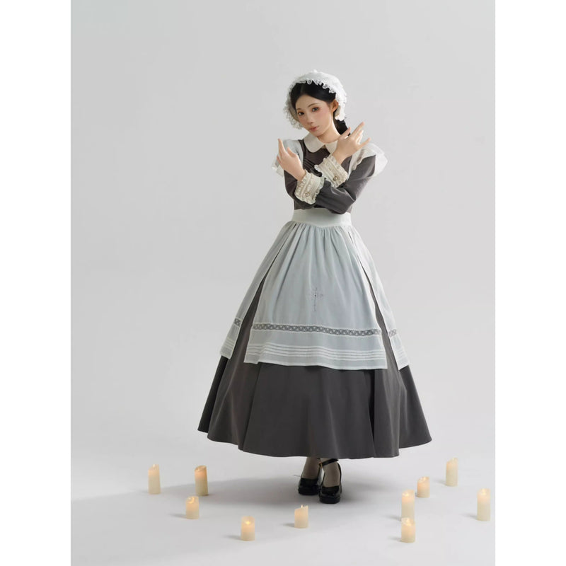 召使いのお嬢様のクラシカルワンピースとエプロンとボンネット[2026年2月下旬-3月下旬発送予定]