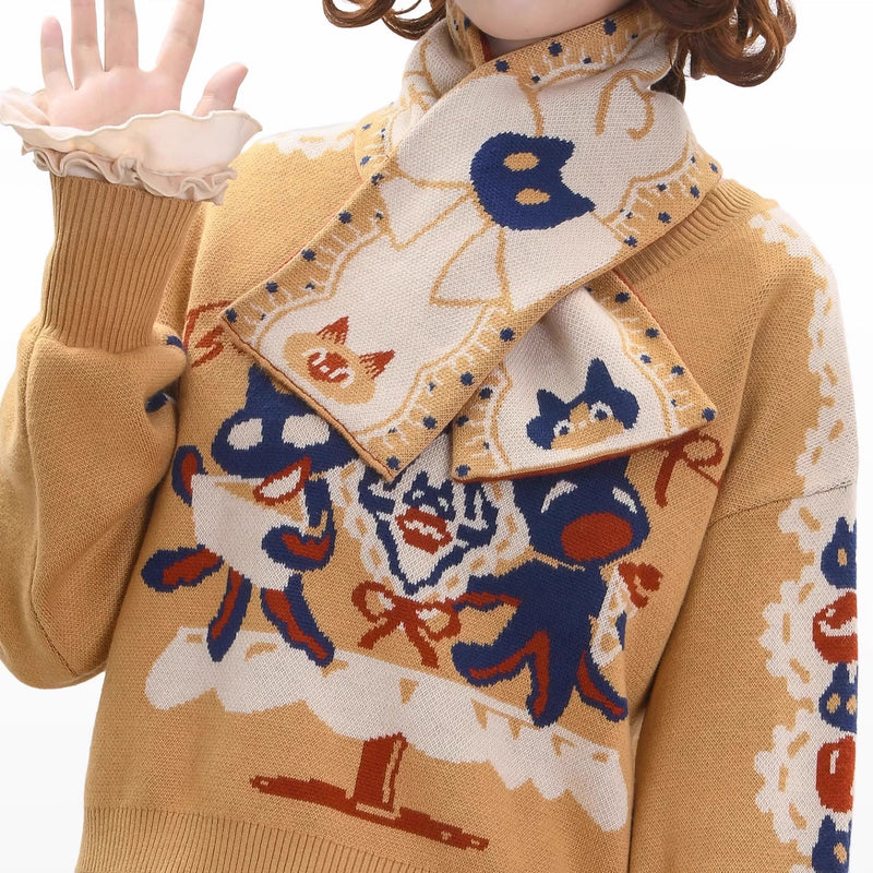 Afternoon Tea Time Cat Muffler[2026年1月上旬-1月下旬発送予定]