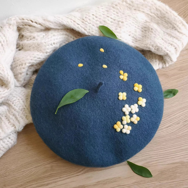 金木犀のベレー帽 - Madonna Blue