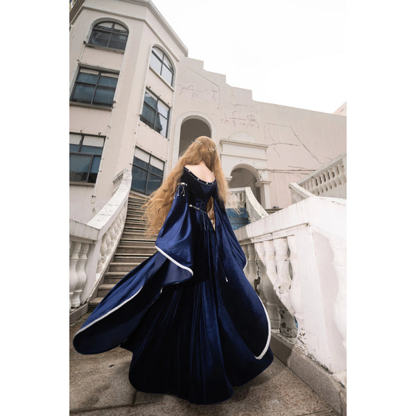 紺青の王妃の刺繍エレガントワンピース[2026年1月上旬-2月上旬発送予定]