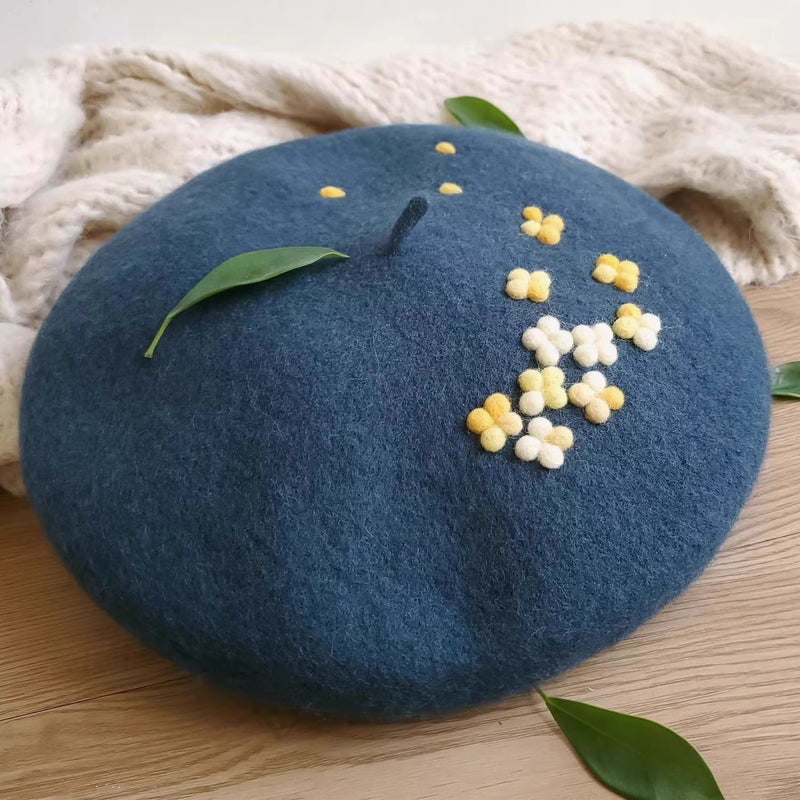 金木犀のベレー帽 - Madonna Blue