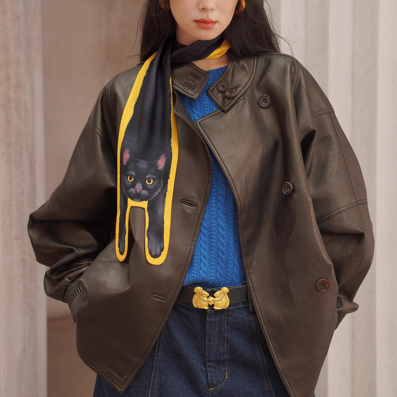 黄金のリスの留め具レザーベルト