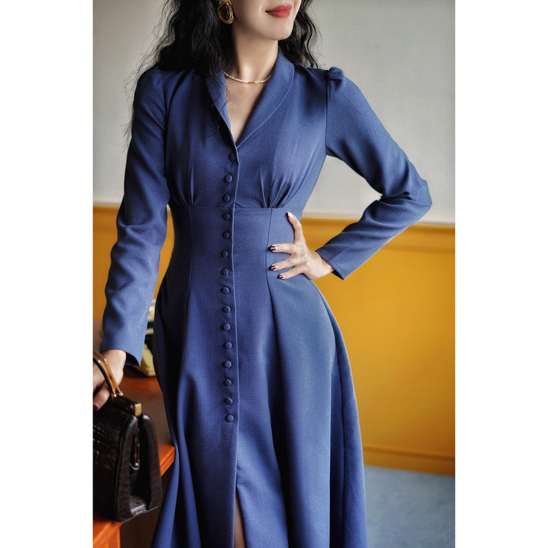 青藍の貴婦人クラシックワンピース