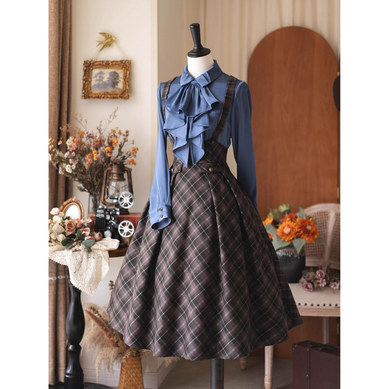 英国のお嬢様のクラシカルブラウス - Madonna Blue[2025年12月中旬発送予定]