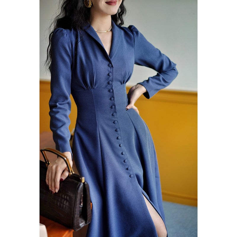 青藍の貴婦人クラシックワンピース