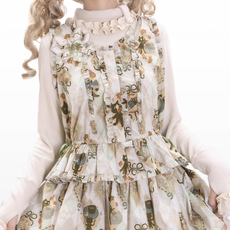 Afternoon Tea Time Cat Frill Vest[2026年1月上旬-1月下旬発送予定]