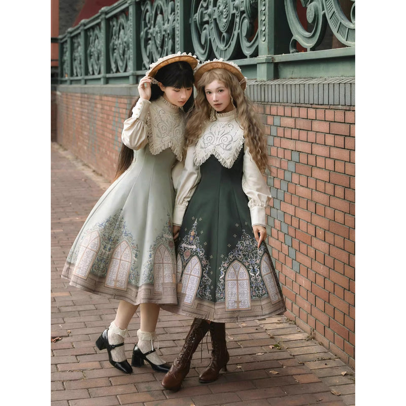 大聖堂の挿絵クラシカルワンピース[2026年2月上旬-3月上旬発送予定]