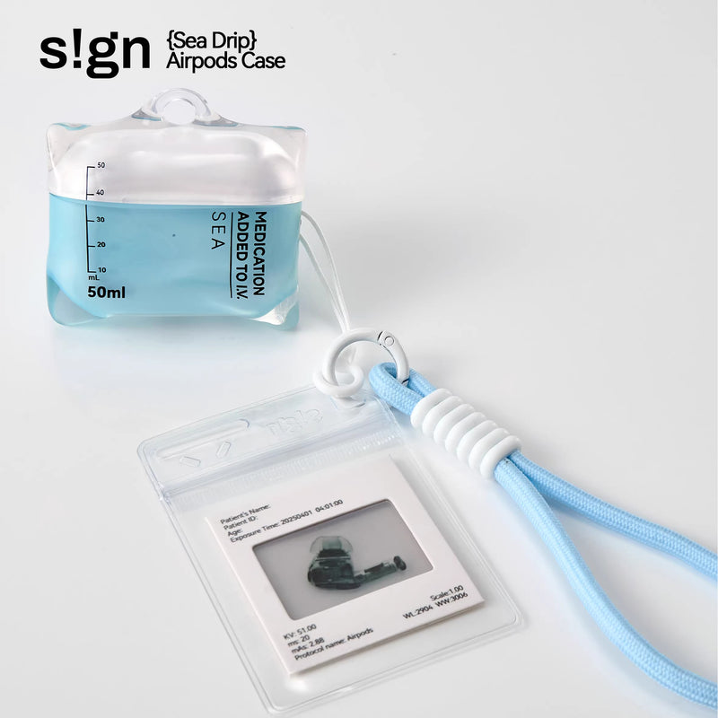 点滴バッグ AirPods Case - Light Blue