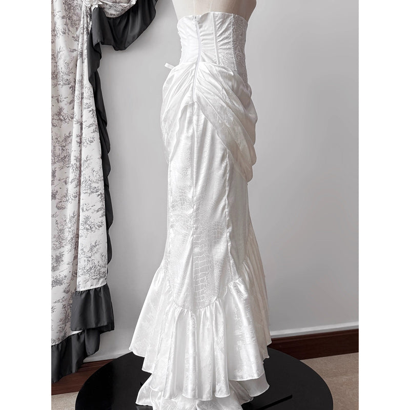 伯爵令嬢のコルセットマーメイドスカート - White[2026年4月中旬-5月中旬発送予定]