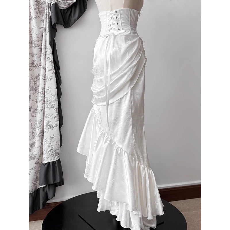 伯爵令嬢のコルセットマーメイドスカート - White[2026年4月中旬-5月中旬発送予定]