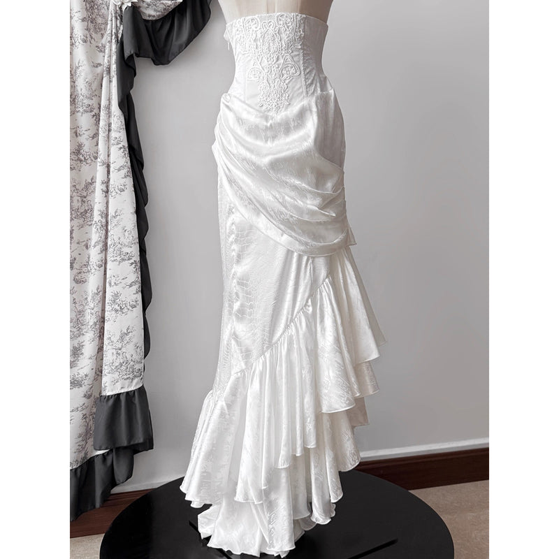 伯爵令嬢のコルセットマーメイドスカート - White[2026年4月中旬-5月中旬発送予定]