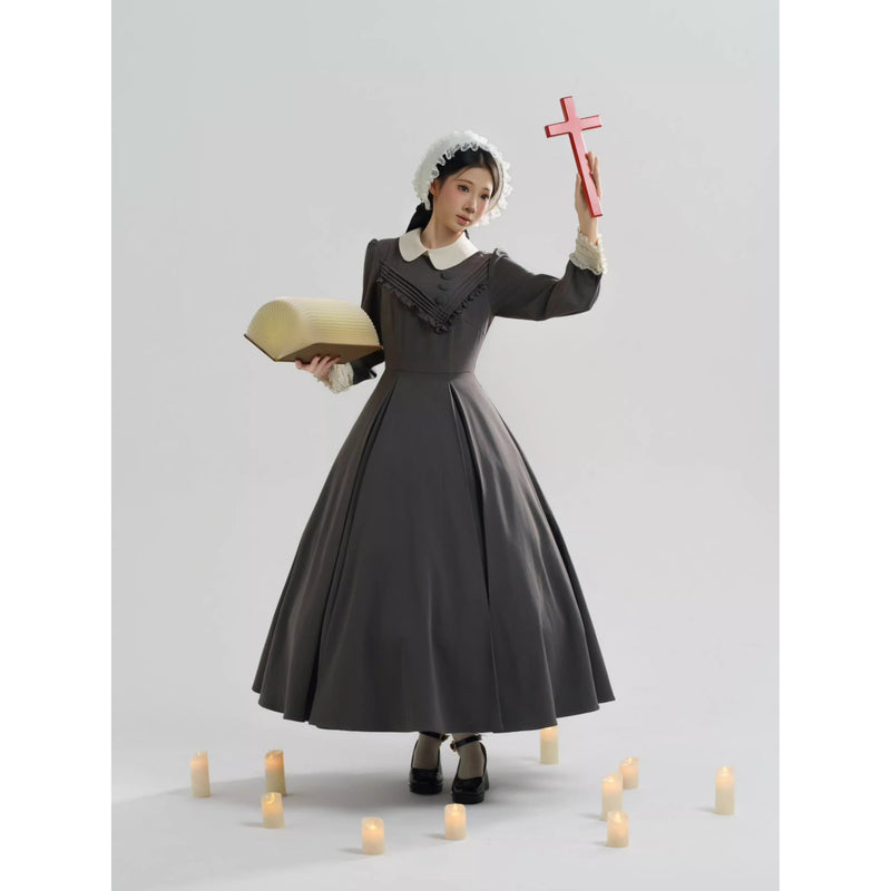 召使いのお嬢様のクラシカルワンピースとエプロンとボンネット[2026年2月下旬-3月下旬発送予定]