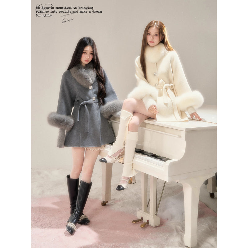 Elegant Girl's Fur Coat