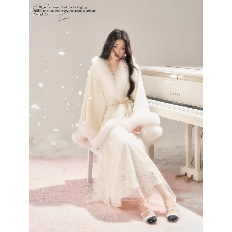 Romantic Fur Cape Coat