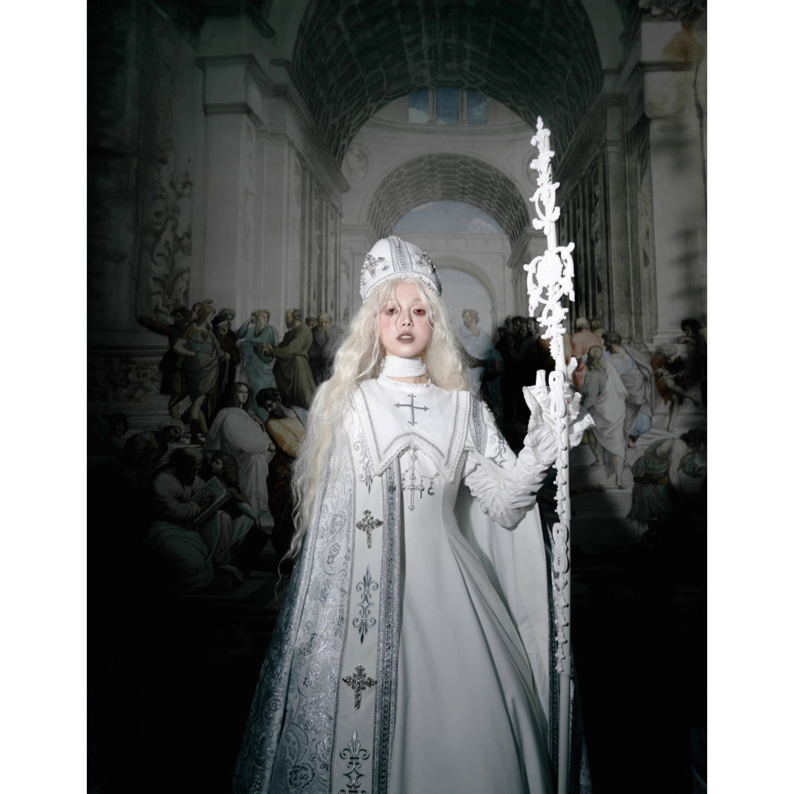 月夜の修道院の刺繍ロングマント コスプレセット 皇子系 manusmachina 月夜の修道院の刺繍ロングマント コスプレセット 皇子系 manusmachina