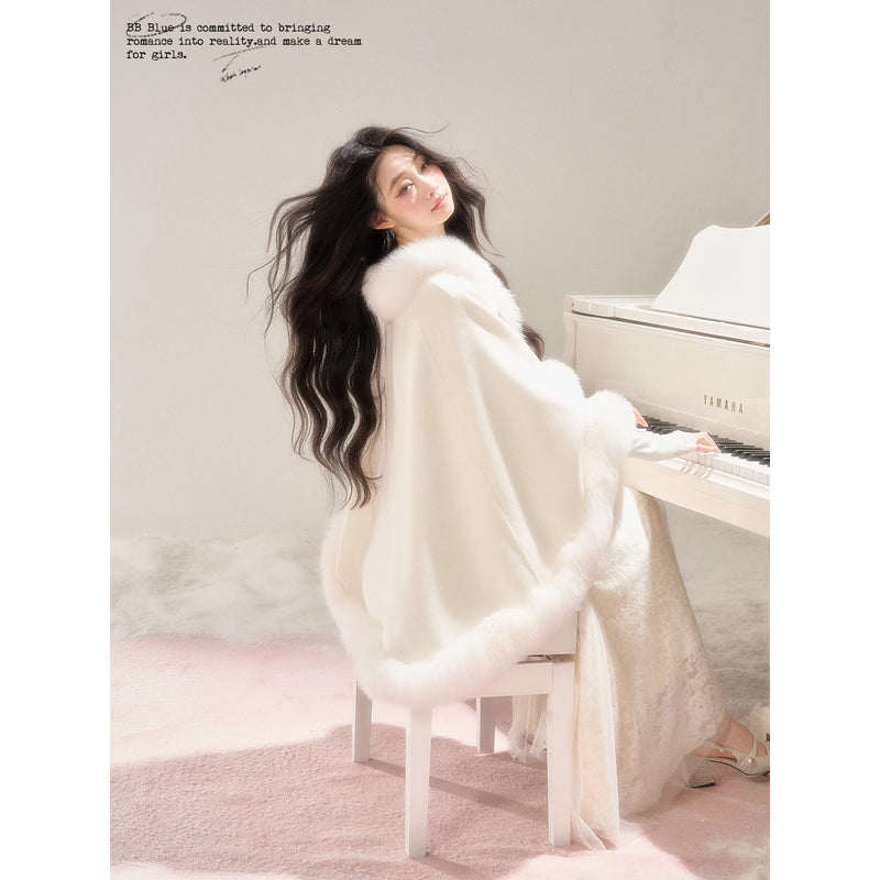 Romantic Fur Cape Coat