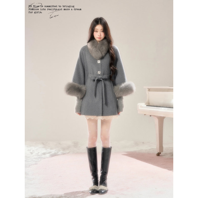 Elegant Girl's Fur Coat