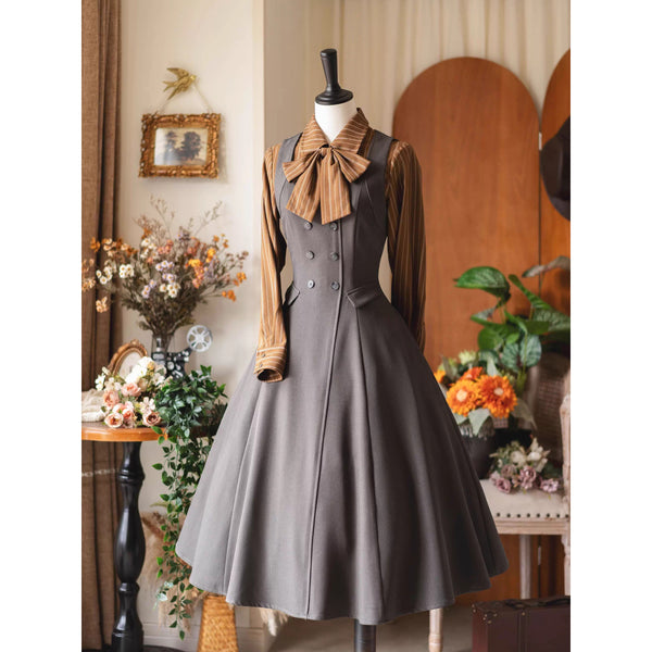 英国のお嬢様のブリティッシュジャンパースカート - Gray