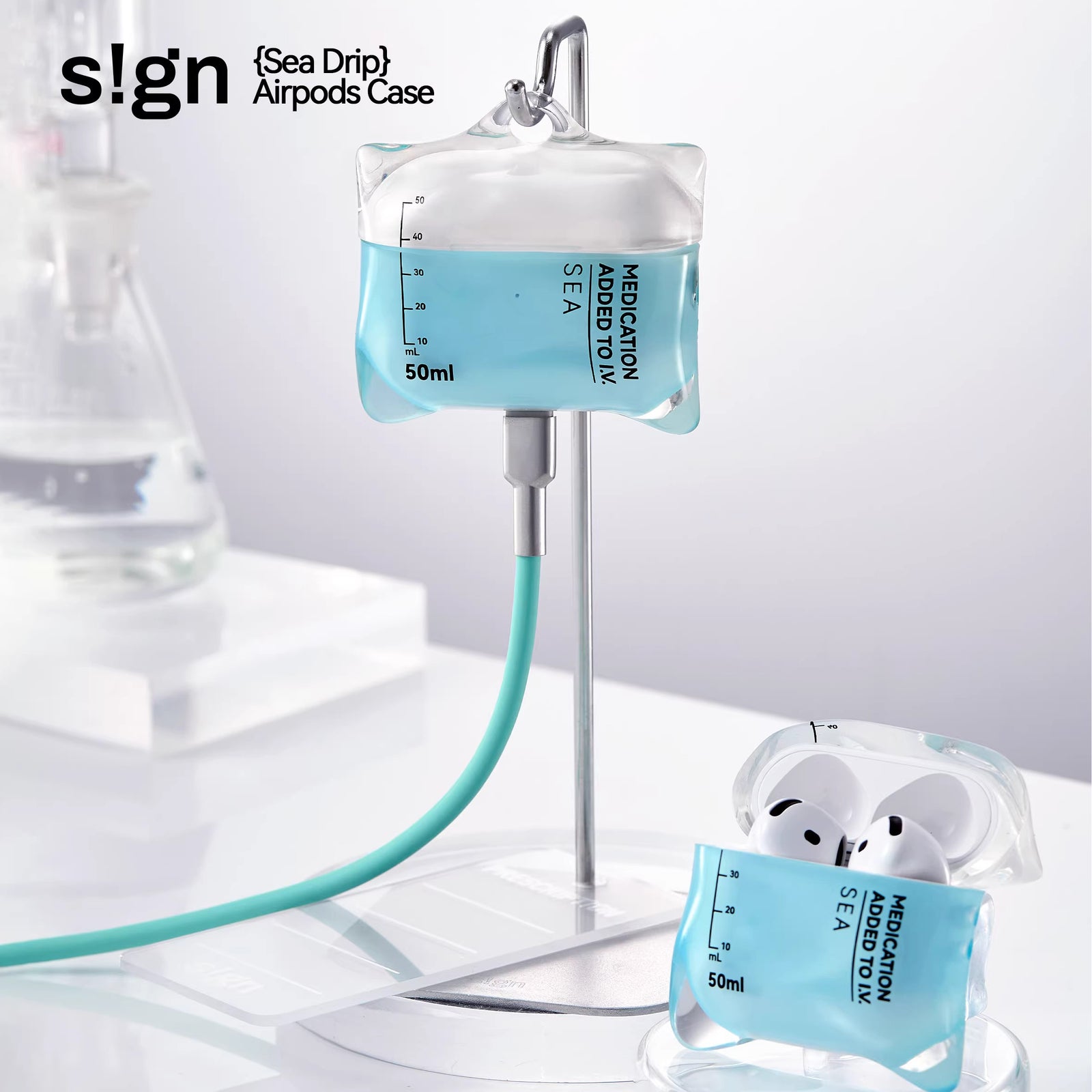 点滴バッグ AirPods Case - Light Blue – ManusMachina