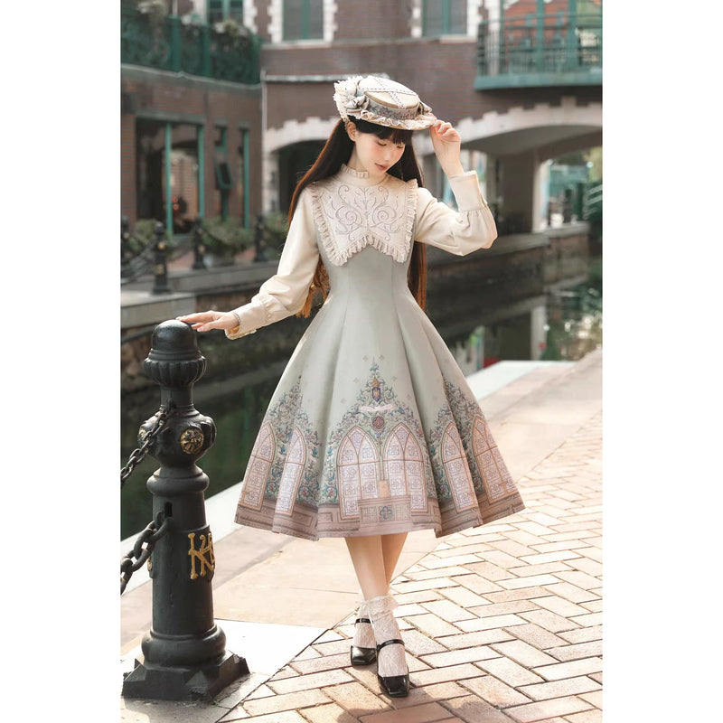 大聖堂の挿絵クラシカルワンピース[2026年2月上旬-3月上旬発送予定]