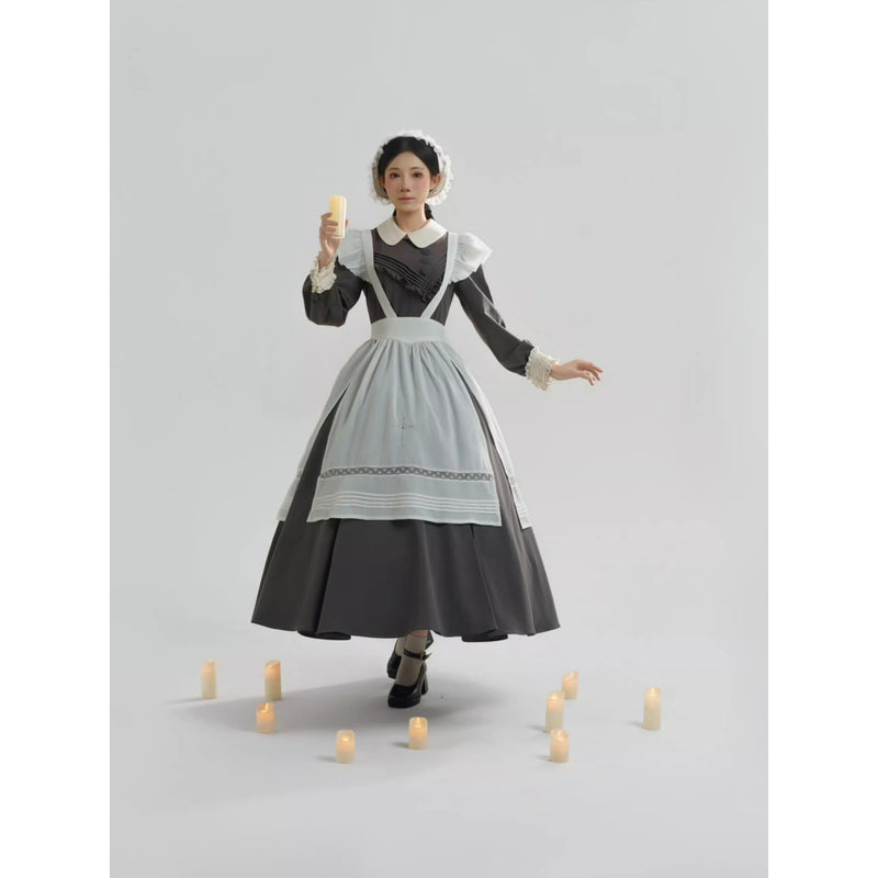 召使いのお嬢様のクラシカルワンピースとエプロンとボンネット[2026年2月下旬-3月下旬発送予定]
