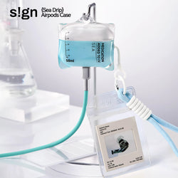 点滴バッグ AirPods Case - Light Blue