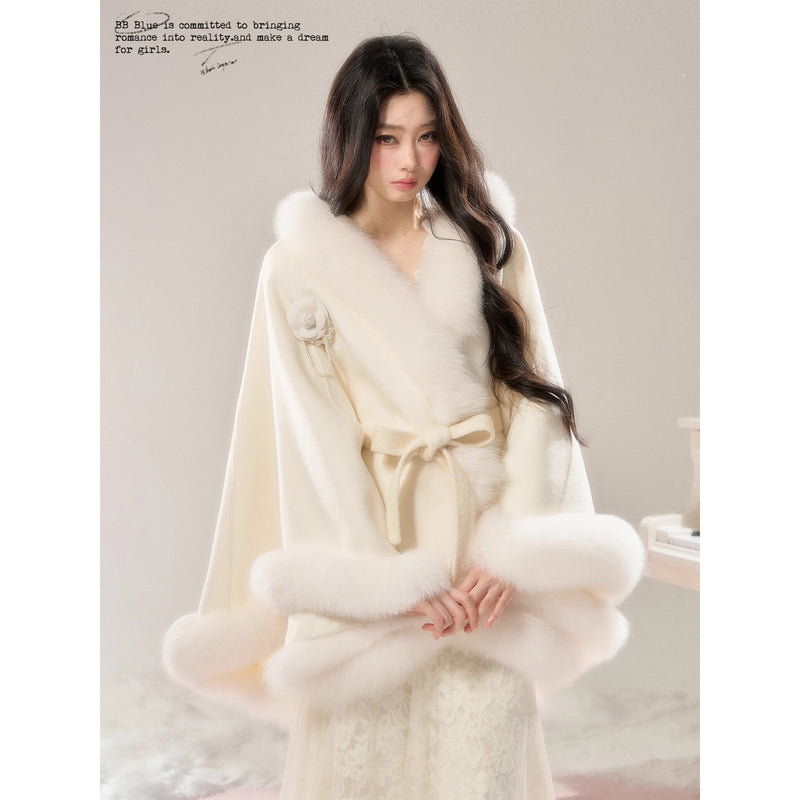 Romantic Fur Cape Coat