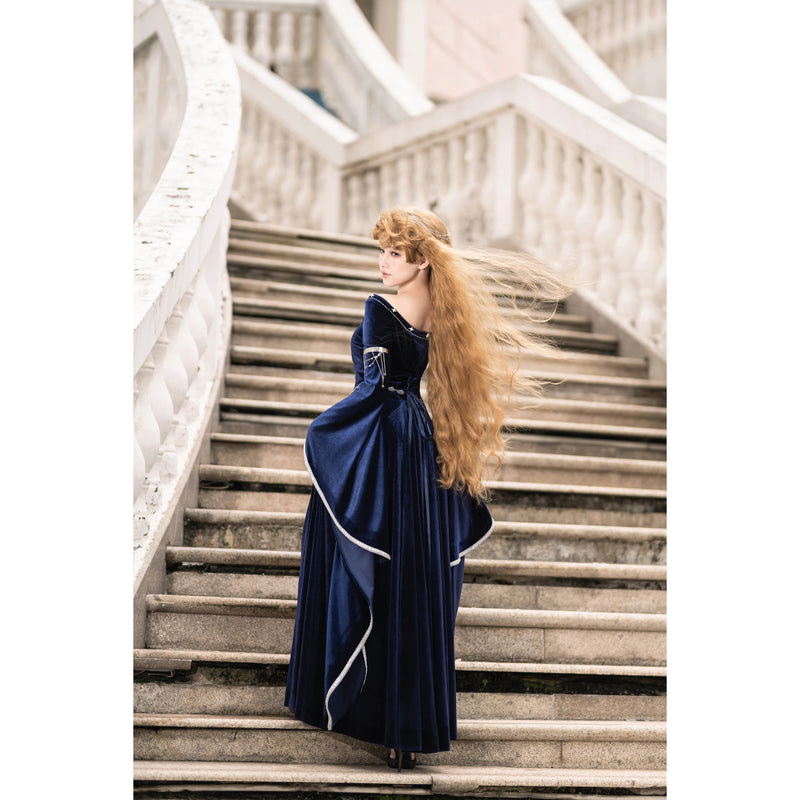 紺青の王妃の刺繍エレガントワンピース[2026年1月上旬-2月上旬発送予定]