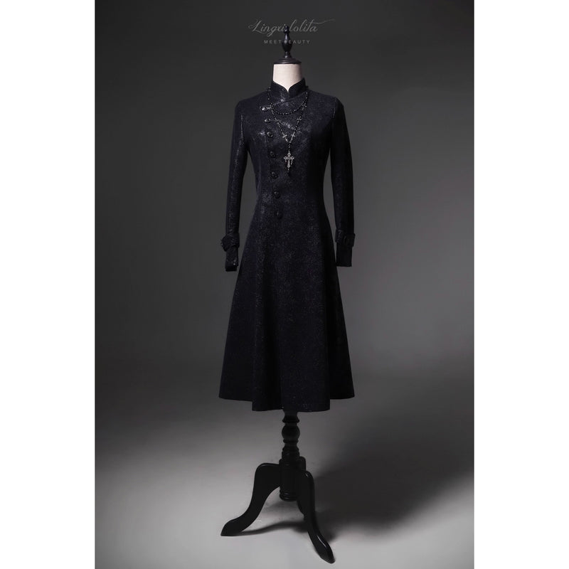 脊椎骨格の刺繍ゴシックコート