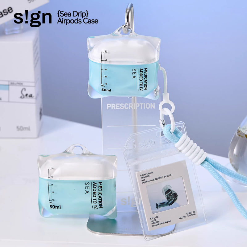 点滴バッグ AirPods Case - Light Blue