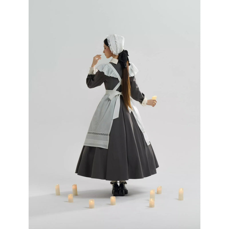 召使いのお嬢様のクラシカルワンピースとエプロンとボンネット[2026年2月下旬-3月下旬発送予定]