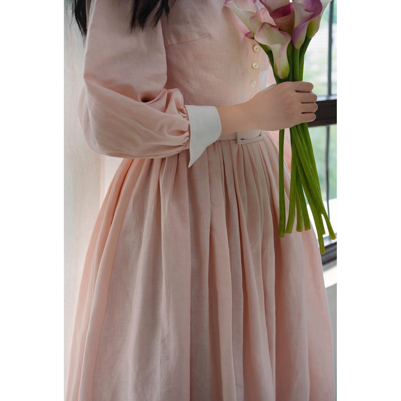 桜色の貴婦人のヘップバーンワンピース