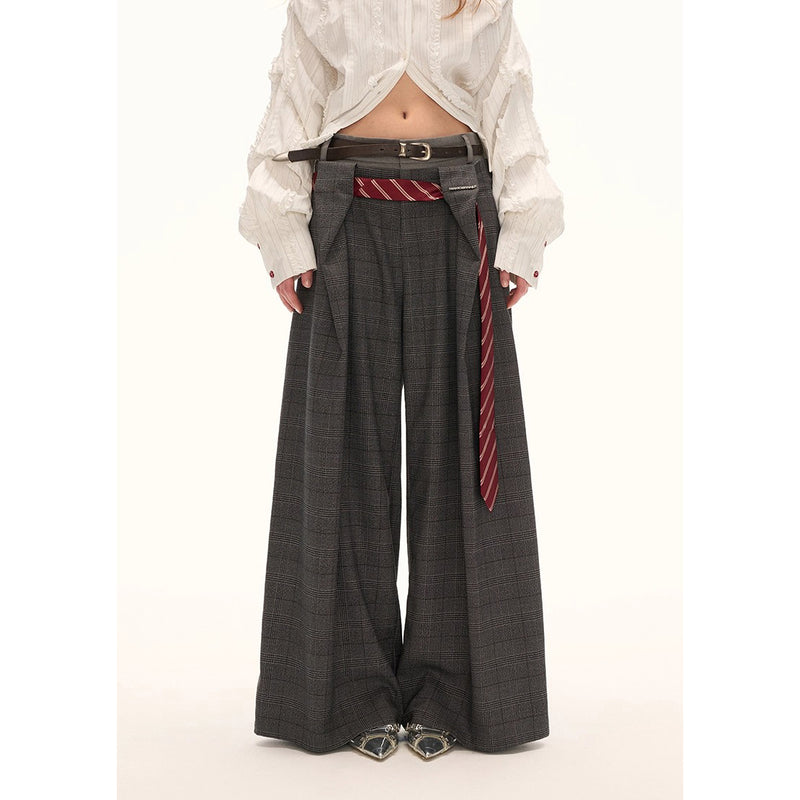 Glen Plaid Wide Pants