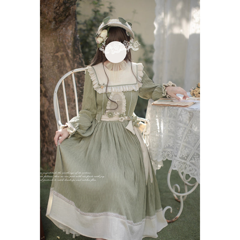 庭園の令嬢の刺繍クラシカルワンピース