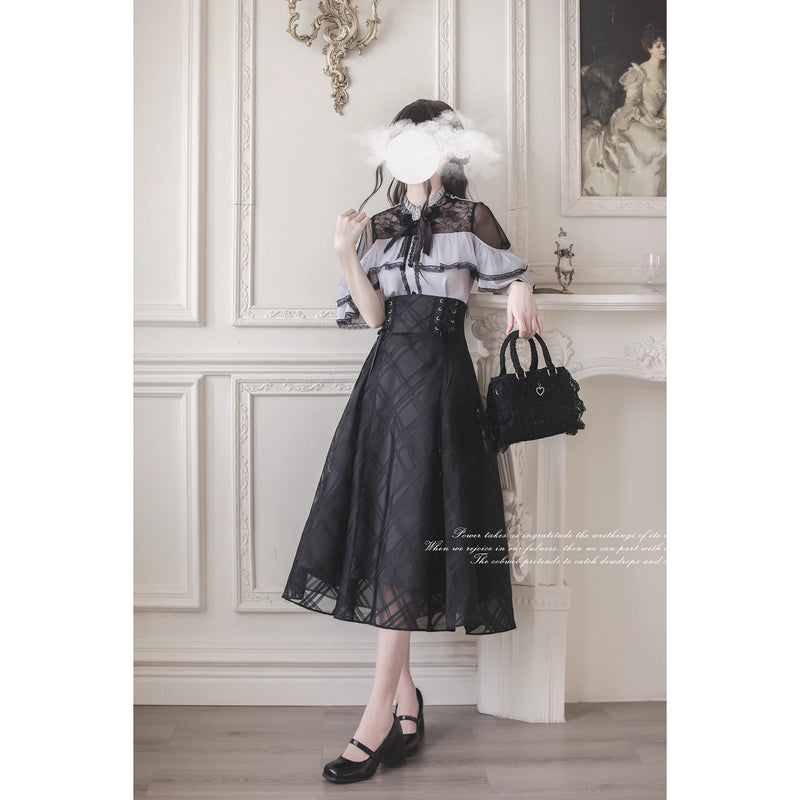 syrup. コルセットスカート 2段フリルコルセットスカート》 BLACK | HIDOLATRAL THEODOL