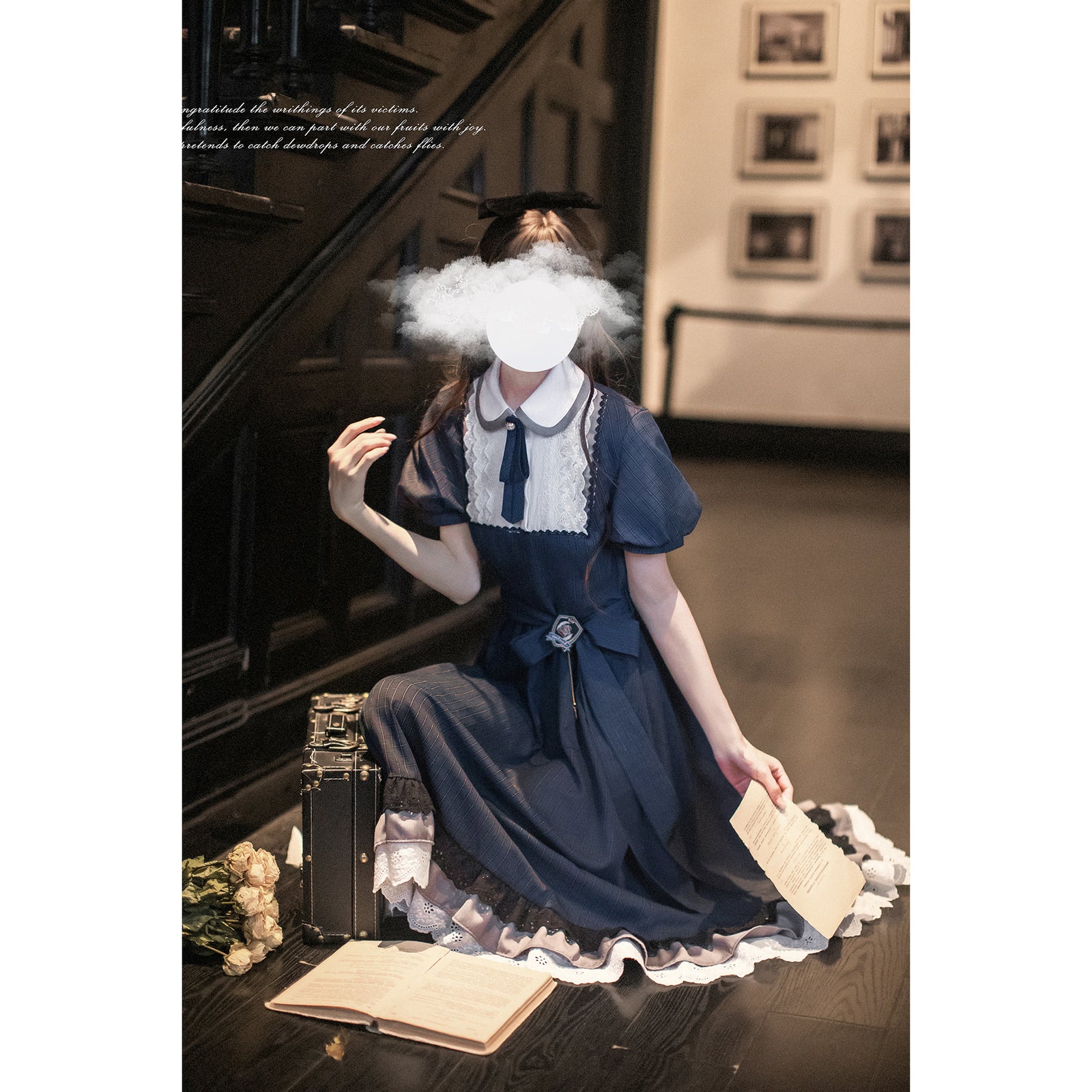 紺藍のお嬢様のクラシカルワンピース – ManusMachina
