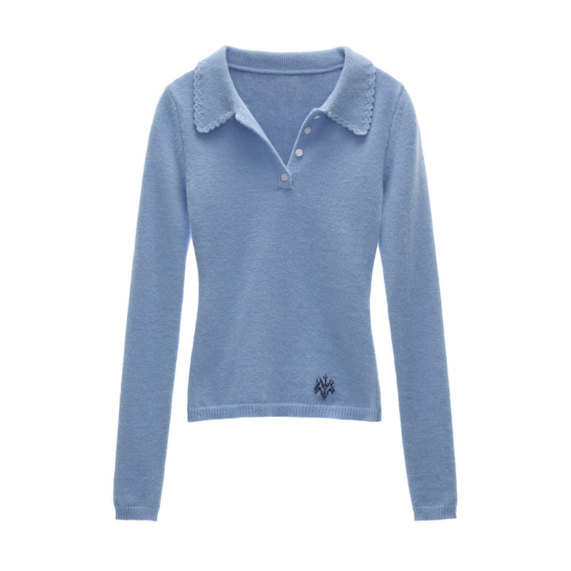 Star Pattern Knit Top and Knit Polo Top