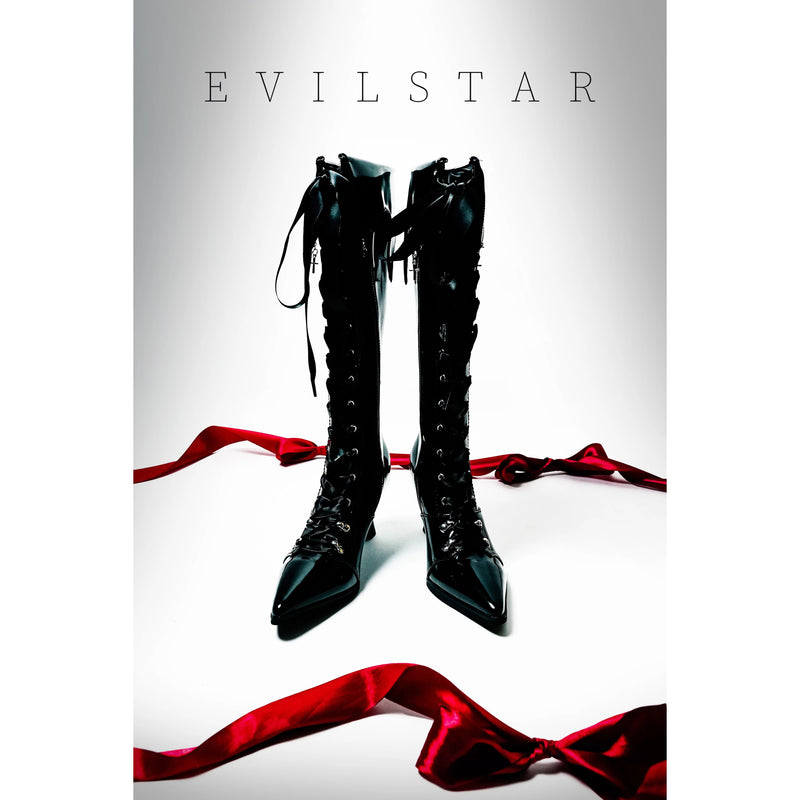 貴族令嬢の編み上げゴシックロングブーツ - Black[2026年3月上旬-3月下旬発送予定]