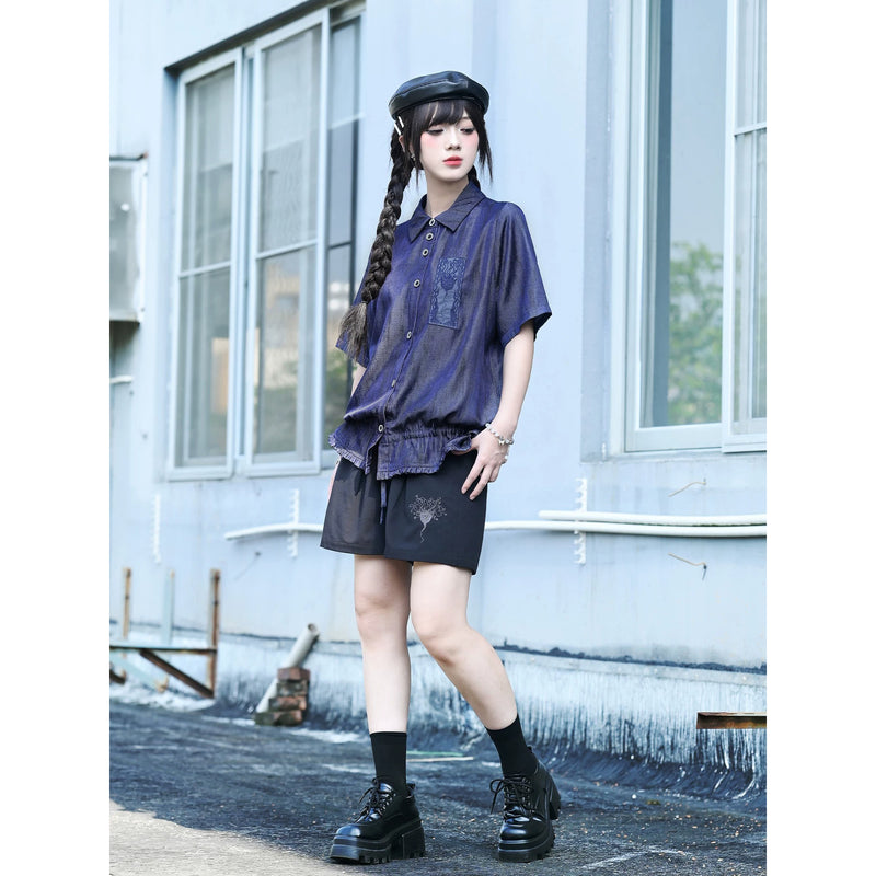 海百合の刺繍フリルブラウス – ManusMachina
