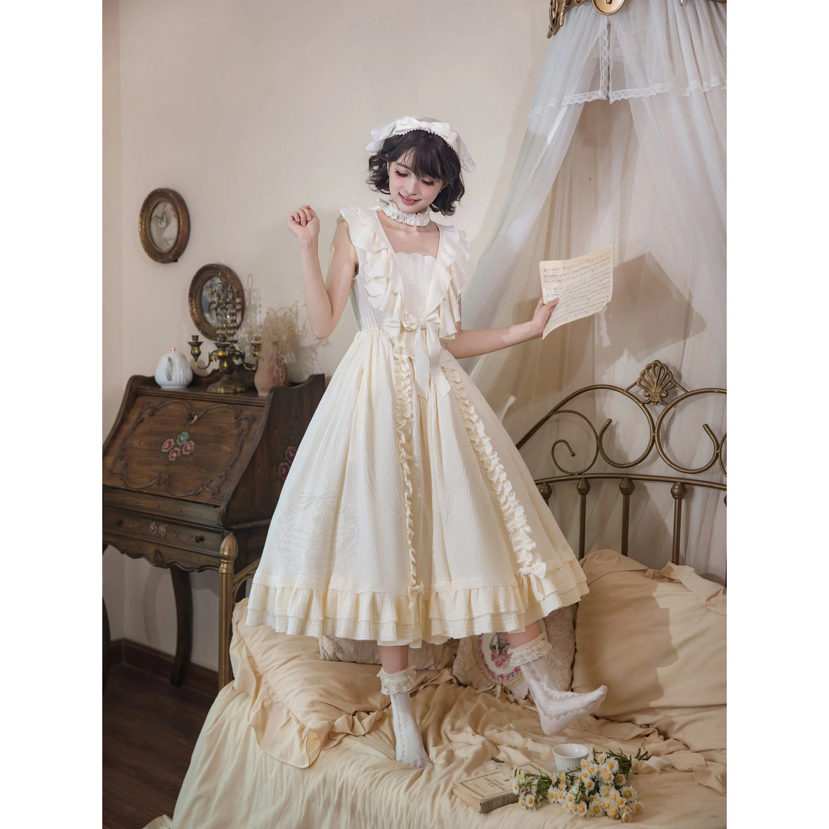 Dress Black 花レトロレースドレス 古着 ティアードウェディング 昭和