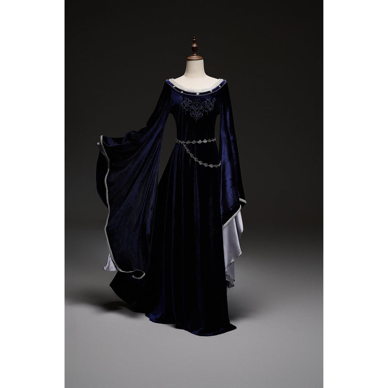 紺青の王妃の刺繍エレガントワンピース[2026年1月上旬-2月上旬発送予定]