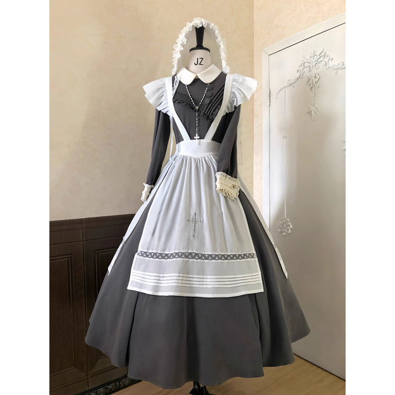 召使いのお嬢様のクラシカルワンピースとエプロンとボンネット[2026年2月下旬-3月下旬発送予定]