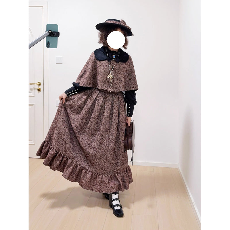 伯爵令嬢のジャンパースカートとケープ - Brown[2026年2月上旬-3月下旬発送予定]